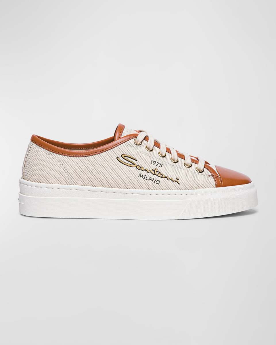 Caelum Canvas and Leather Low-Top Sneaker